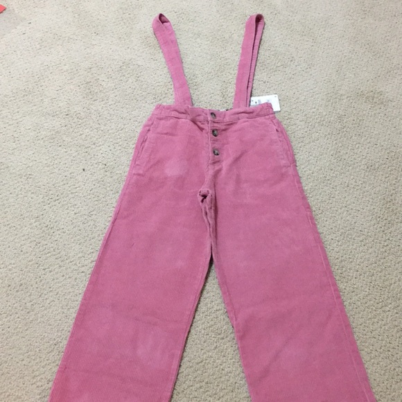 Brand new Zara kids pink cord culottes with strap